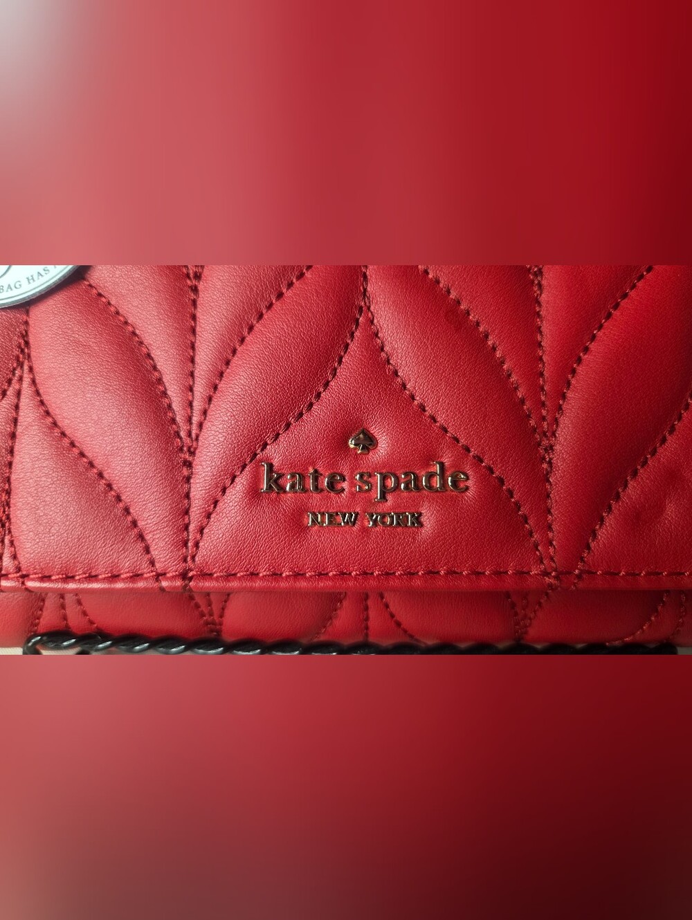 kate spade Quilted Red Chain Shoulder Bag - Picture 3 of 9